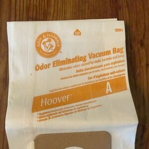 Set of 3 Arm & Hammer Odor Eliminating Vacuum Bags Type A Hoover Upright 3 bags